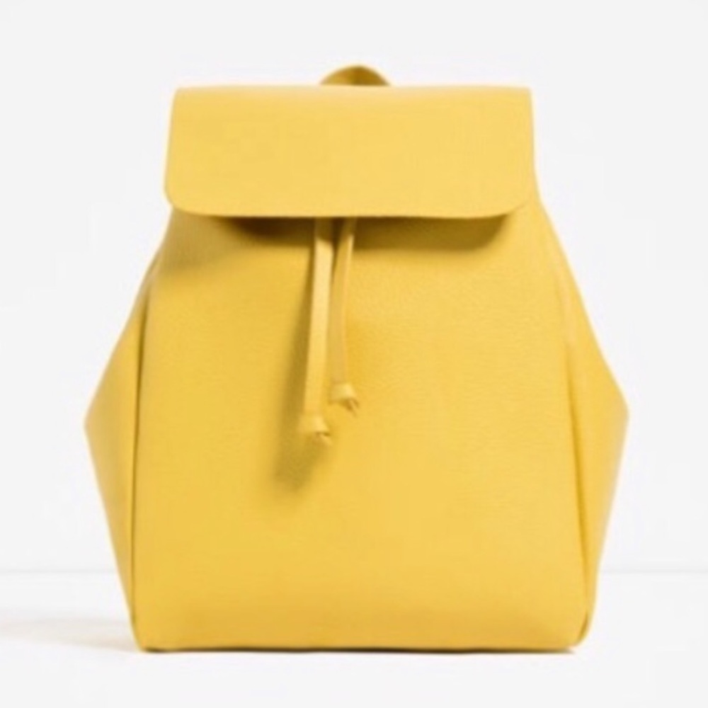 ZARA Yellow Leather Backpack